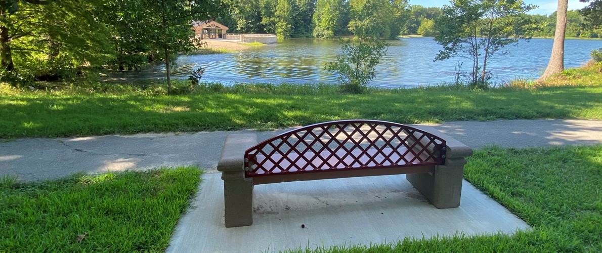 Tribute Bench Overlooking Campus Lake